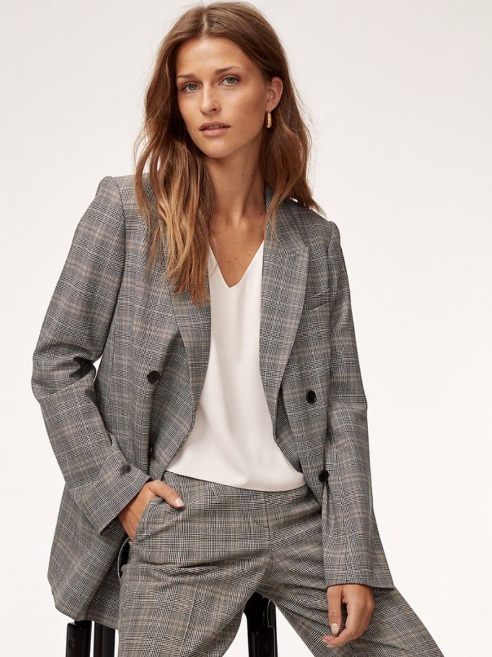 Aritzia Samuel Blazer Plaid
